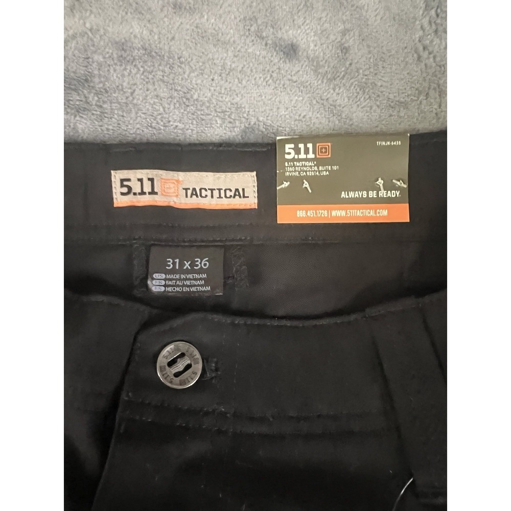 5.11 Tactical Flex-Tac Edge Chino Pants Slim Fit 31x36 Black Cotton 74441 - Picture 4 of 16